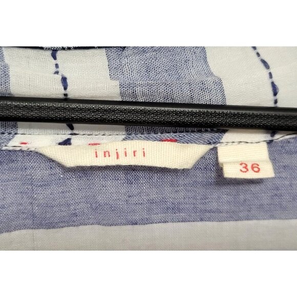 INJIRI Amber Striped Patchwork Midi Dress 100% Cotton - Picture 14 of 17